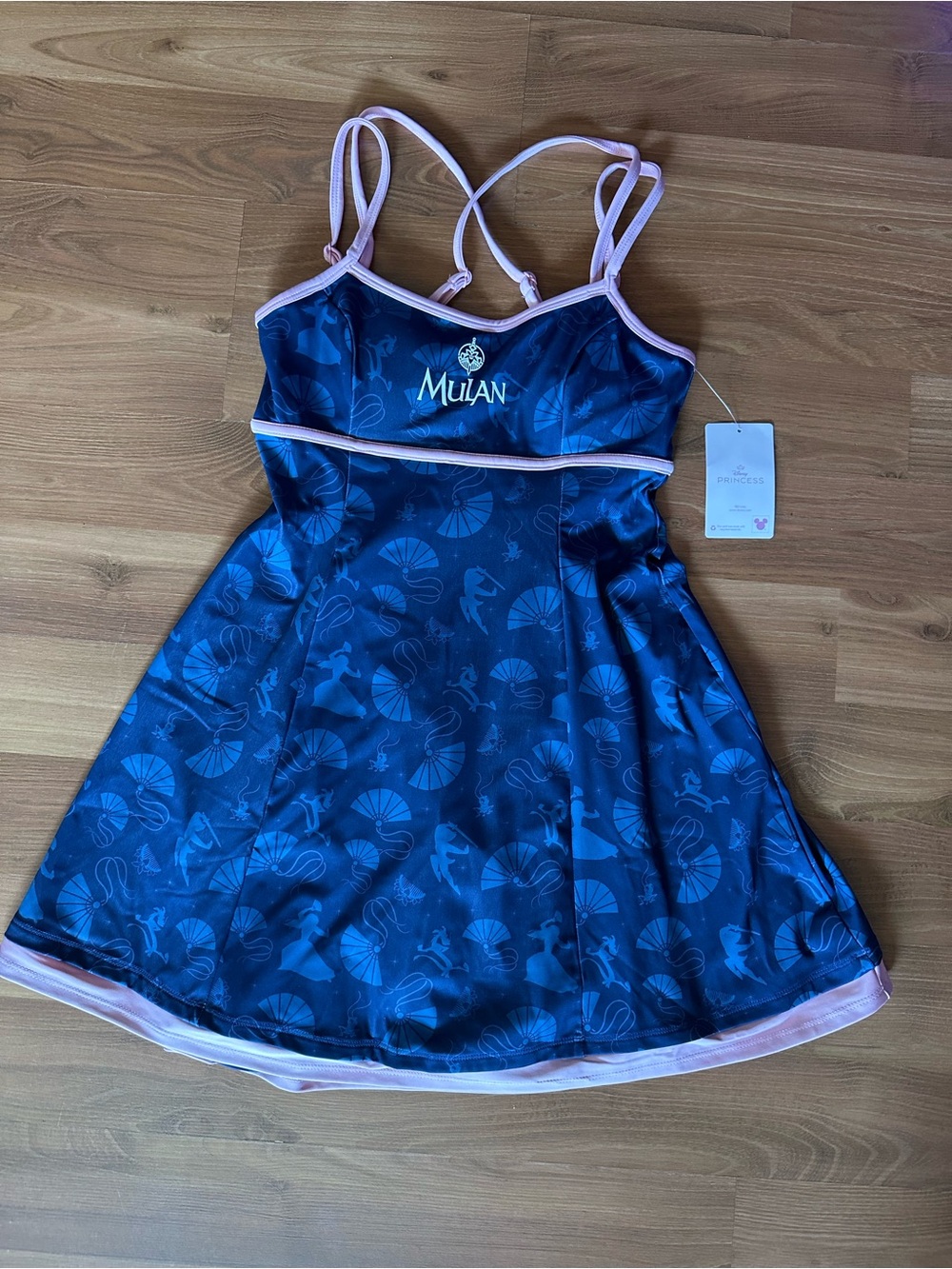 Mulan Navy Blue and Light Pink Midi Active Dress